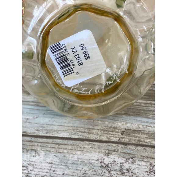 Fenton Art Glass Blue Daisy Perfume Bottle w/ Stopper – Hand Painted by M Young - Picture 7 of 12